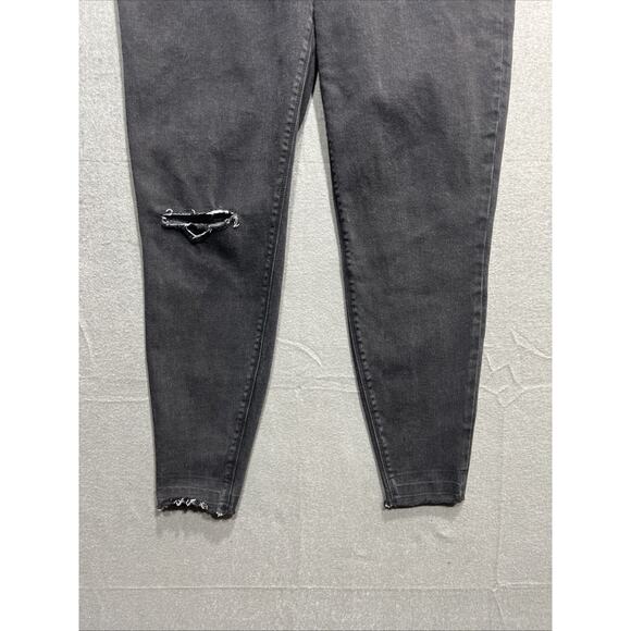 Vintage Spanx Distressed Ankle Skinny Jeans Jeggings High Waisted Black Size 32 - Picture 3 of 12